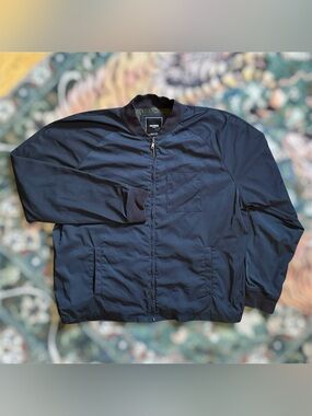 Todd Snyder Bomber Jacket Full Zip Lined Pockets Lightweight Navy Blue XXL